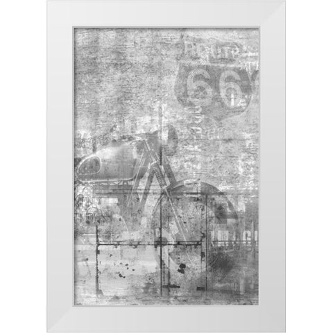 Route 66 Black and White White Modern Wood Framed Art Print by Allen, Kimberly
