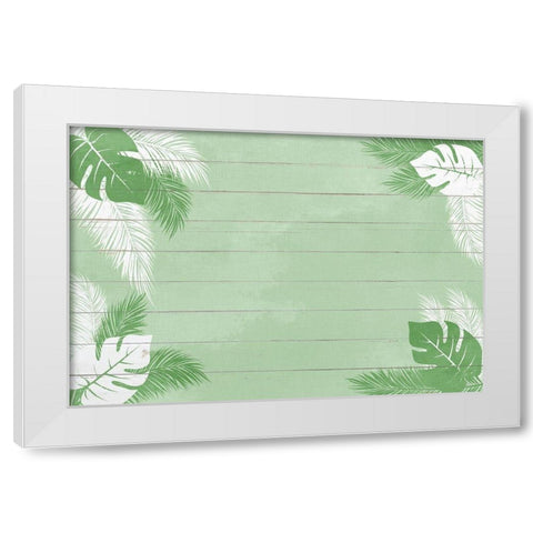 Palm Greens White Modern Wood Framed Art Print by Kimberly, Allen