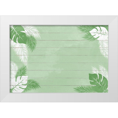 Palm Greens White Modern Wood Framed Art Print by Kimberly, Allen