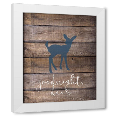 Goodnight Deer Blue White Modern Wood Framed Art Print by Kimberly, Allen