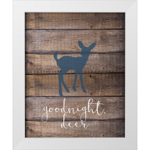 Goodnight Deer Blue White Modern Wood Framed Art Print by Kimberly, Allen