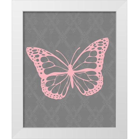 Butterfly Kisses 1 White Modern Wood Framed Art Print by Kimberly, Allen