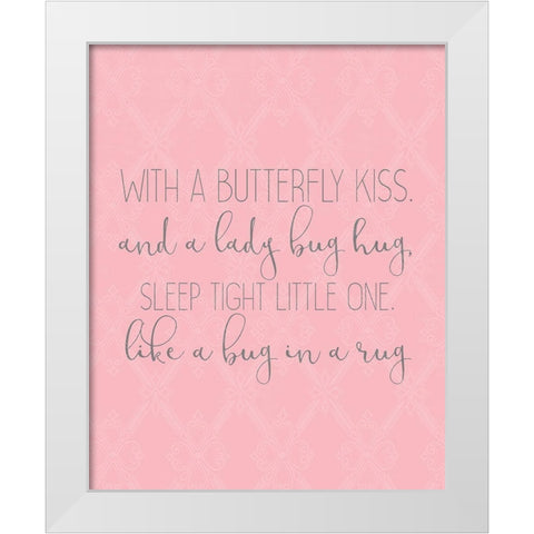 Butterfly Kisses 2 White Modern Wood Framed Art Print by Kimberly, Allen