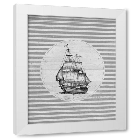 Lets Sail 1 White Modern Wood Framed Art Print by Allen, Kimberly