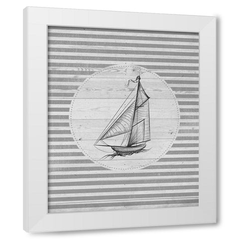 Lets Sail 2 White Modern Wood Framed Art Print by Allen, Kimberly