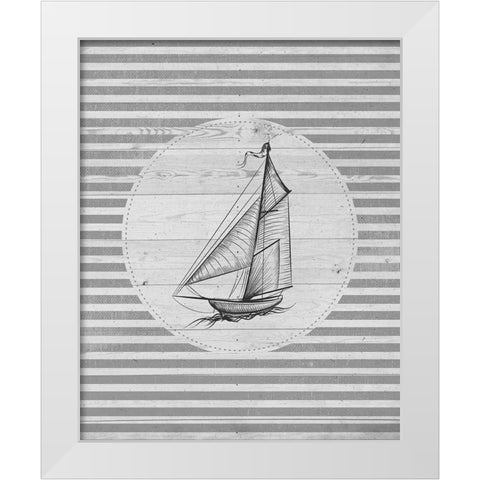 Lets Sail 2 White Modern Wood Framed Art Print by Allen, Kimberly