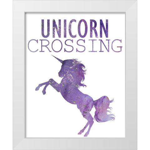 Unicorns Only B White Modern Wood Framed Art Print by Kimberly, Allen