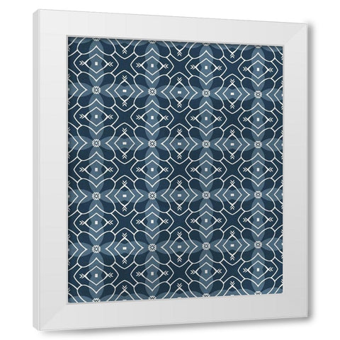 Navy Pattern 2 White Modern Wood Framed Art Print by Kimberly, Allen
