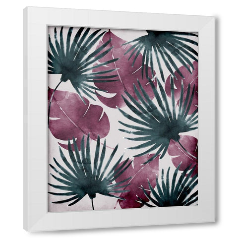 Palms 1 White Modern Wood Framed Art Print by Kimberly, Allen