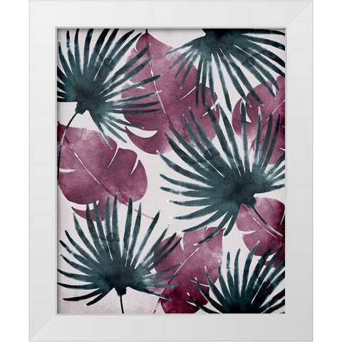 Palms 1 White Modern Wood Framed Art Print by Kimberly, Allen