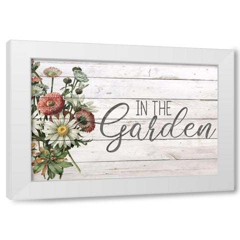 In the Garden Flowers White Modern Wood Framed Art Print by Kimberly, Allen