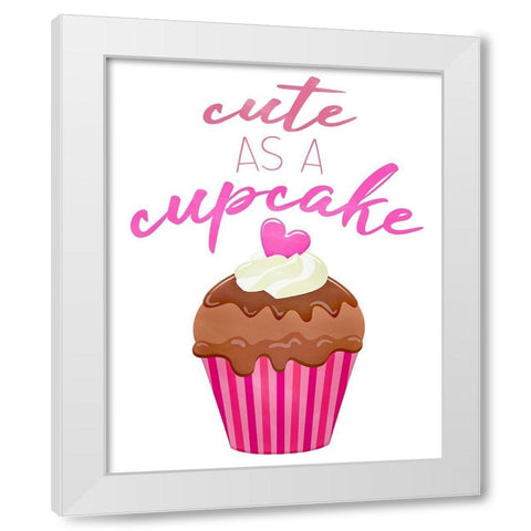 Cute as a Cupcake White Modern Wood Framed Art Print by Kimberly, Allen