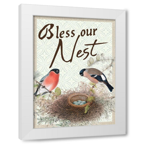 Bless Our Nest White Modern Wood Framed Art Print by Kimberly, Allen