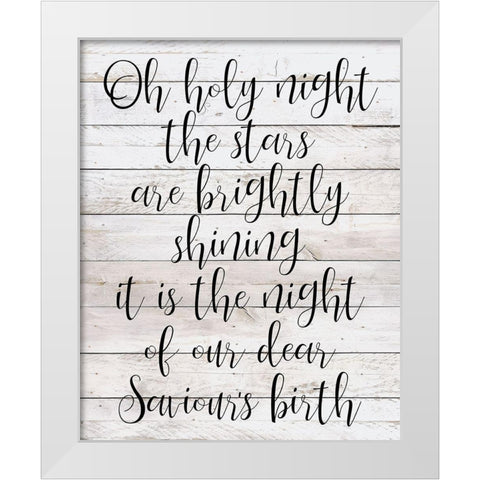 Holy Night White Modern Wood Framed Art Print by Kimberly, Allen