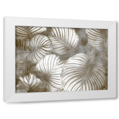 Beige Palms White Modern Wood Framed Art Print by Kimberly, Allen