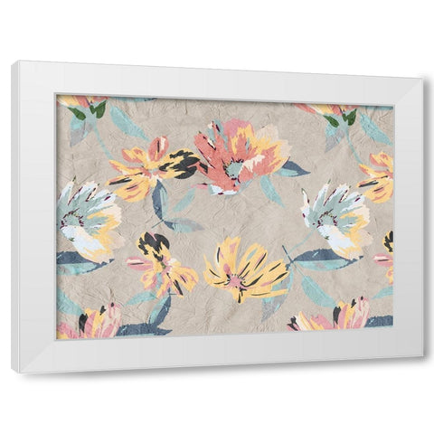 Abstract Floral White Modern Wood Framed Art Print by Kimberly, Allen