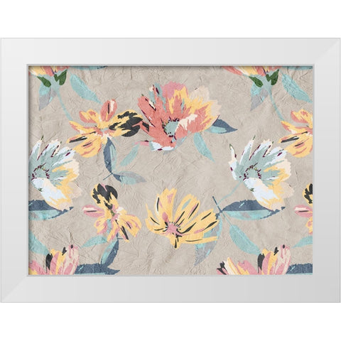 Abstract Floral White Modern Wood Framed Art Print by Kimberly, Allen