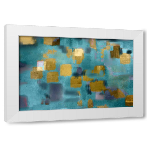 Squared Blue White Modern Wood Framed Art Print by Allen, Kimberly
