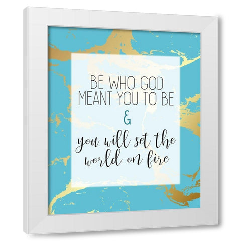 Set The World White Modern Wood Framed Art Print by Kimberly, Allen