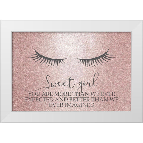 Sweet Girl White Modern Wood Framed Art Print by Kimberly, Allen