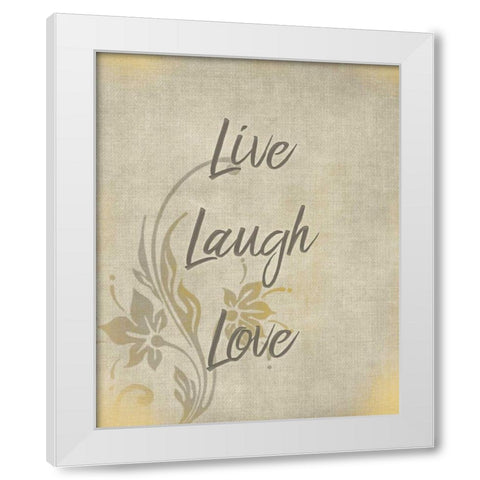Live Laugh Love White Modern Wood Framed Art Print by Allen, Kimberly