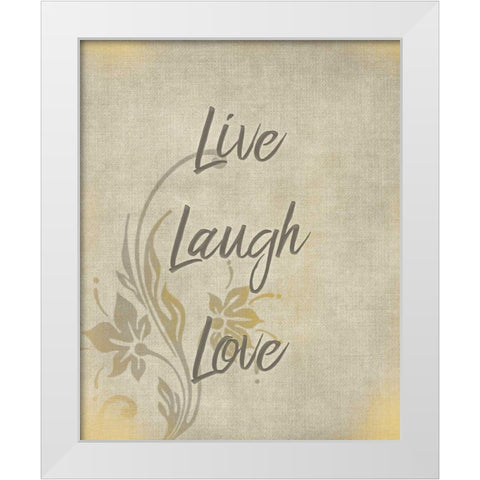 Live Laugh Love White Modern Wood Framed Art Print by Allen, Kimberly