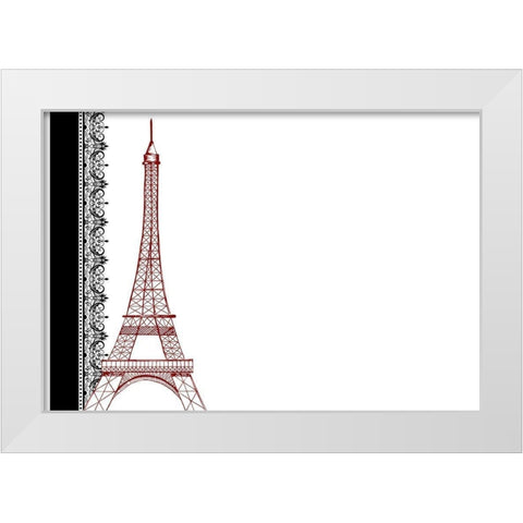 Paris Couture White Modern Wood Framed Art Print by Kimberly, Allen