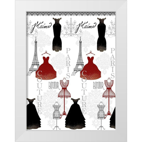 Paris Couture 2 White Modern Wood Framed Art Print by Kimberly, Allen