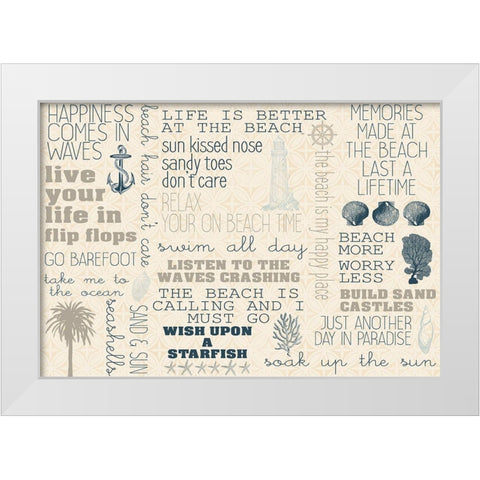 Soak Up the Sun White Modern Wood Framed Art Print by Kimberly, Allen