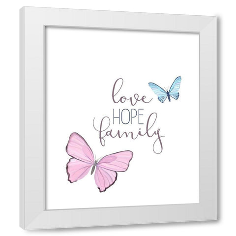 Butterfly Love 1 White Modern Wood Framed Art Print by Kimberly, Allen