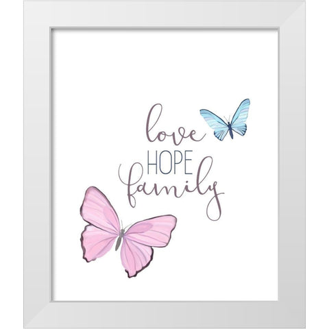 Butterfly Love 1 White Modern Wood Framed Art Print by Kimberly, Allen