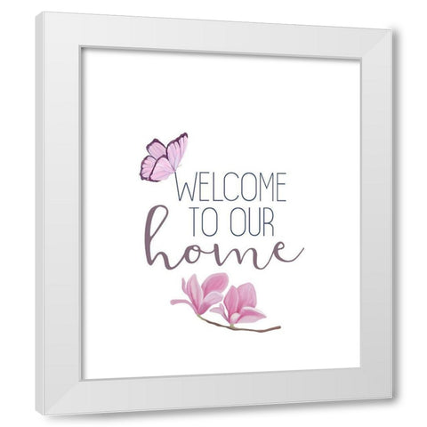 Butterfly Love 2 White Modern Wood Framed Art Print by Kimberly, Allen