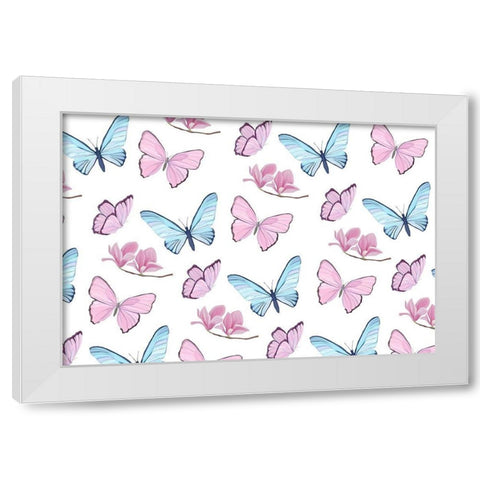 Butterfly Love 3 White Modern Wood Framed Art Print by Kimberly, Allen