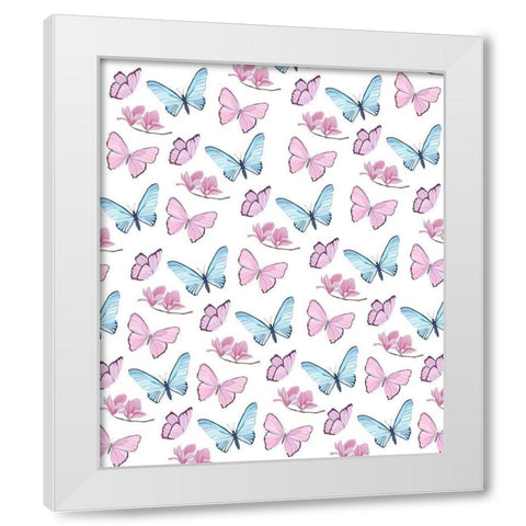 Butterfly Love 3 White Modern Wood Framed Art Print by Kimberly, Allen