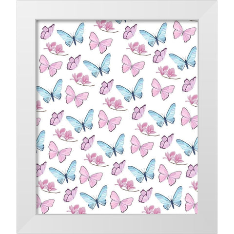 Butterfly Love 3 White Modern Wood Framed Art Print by Kimberly, Allen