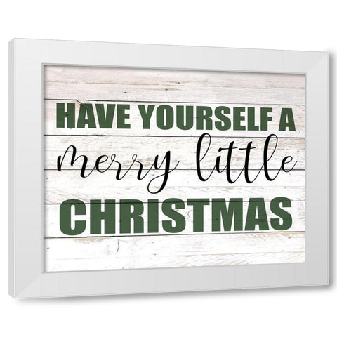 Merry Little Green White Modern Wood Framed Art Print by Kimberly, Allen