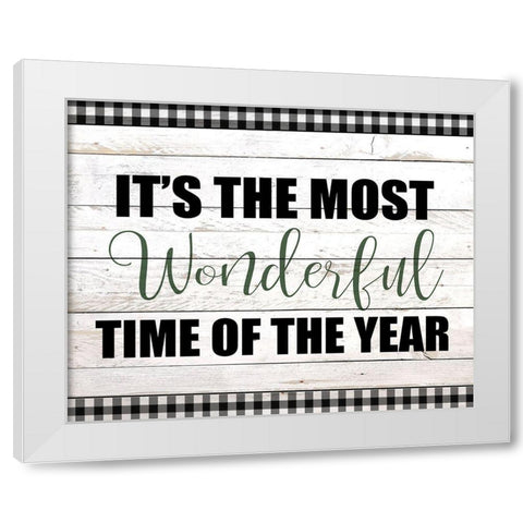 Wonderful Time Plaid White Modern Wood Framed Art Print by Kimberly, Allen