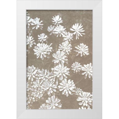 Falling Blooms White Modern Wood Framed Art Print by Kimberly, Allen