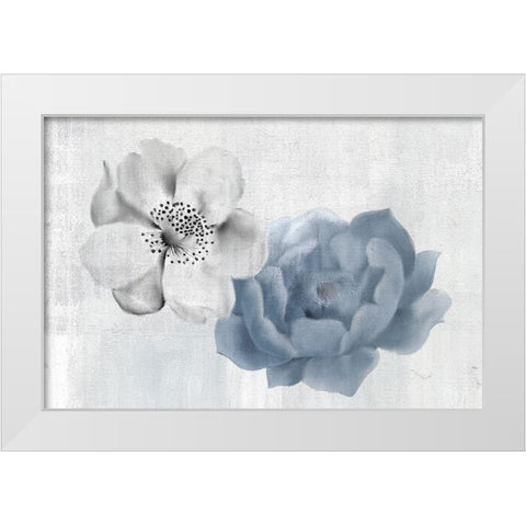 Blue and White White Modern Wood Framed Art Print by Kimberly, Allen