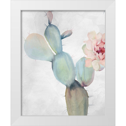 Cactus Blooming 2 White Modern Wood Framed Art Print by Kimberly, Allen