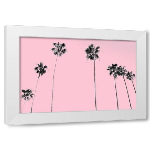 Pink Palms White Modern Wood Framed Art Print by Kimberly, Allen