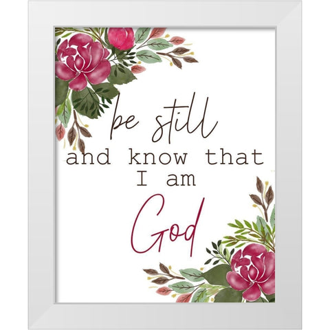 Be Still and Know White Modern Wood Framed Art Print by Kimberly, Allen