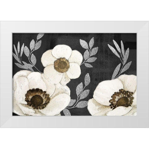 Gilded Anemones White Modern Wood Framed Art Print by Kimberly, Allen
