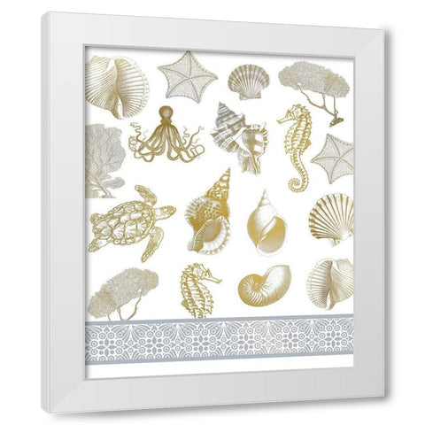 Azure Coastal 3 White Modern Wood Framed Art Print by Kimberly, Allen