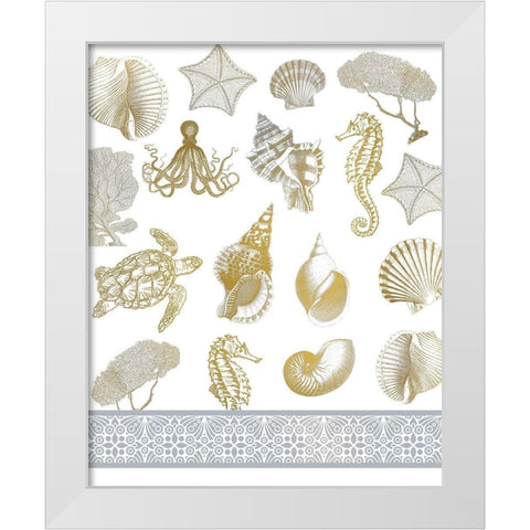 Azure Coastal 3 White Modern Wood Framed Art Print by Kimberly, Allen