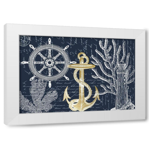 Sea Letters White Modern Wood Framed Art Print by Kimberly, Allen