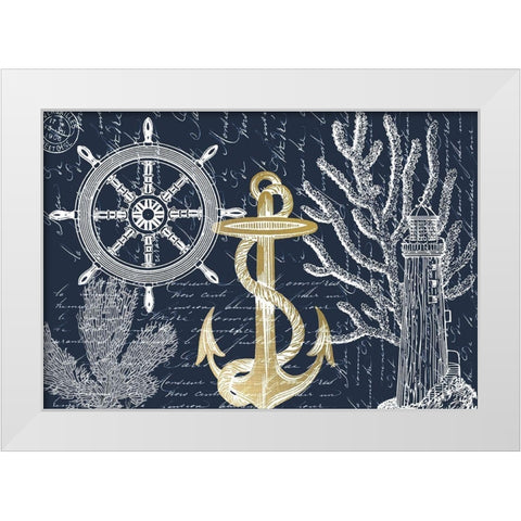 Sea Letters White Modern Wood Framed Art Print by Kimberly, Allen