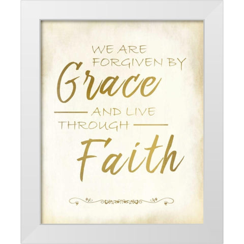 We are Forgiven 1 White Modern Wood Framed Art Print by Allen, Kimberly