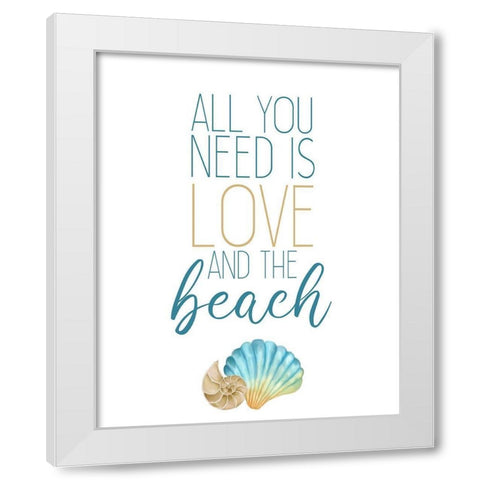 Seashore Shells 3 White Modern Wood Framed Art Print by Kimberly, Allen