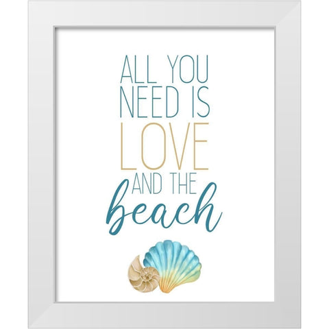 Seashore Shells 3 White Modern Wood Framed Art Print by Kimberly, Allen